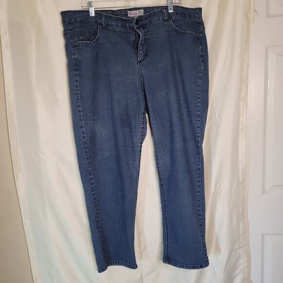 JMS Jeans Women's Size 22W Blue Straight Leg Design - Picture 1 of 15